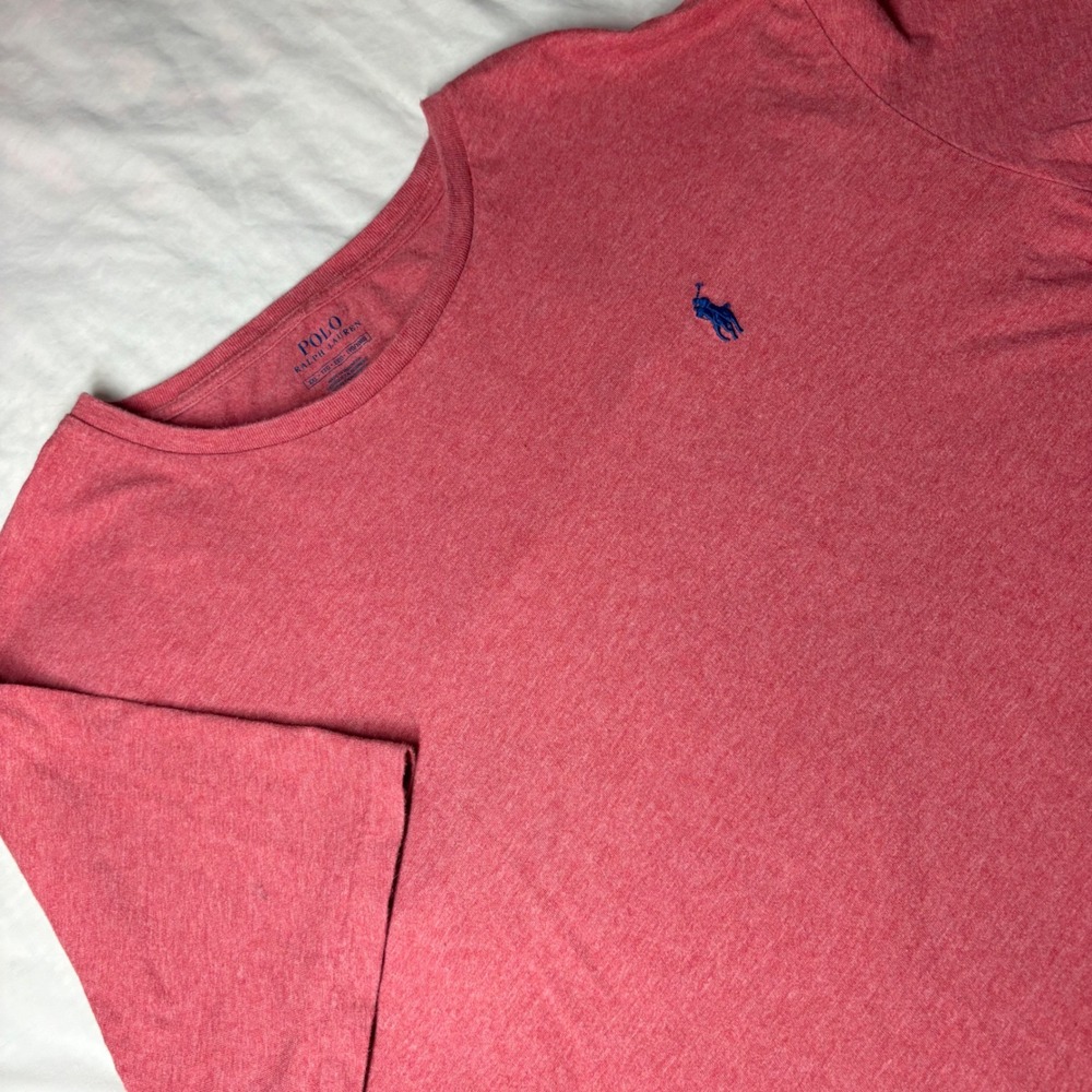 Polo Ralph Lauren Mens XXL Heather Red Short Sleeve Crewneck Pony Logo T-Shirt